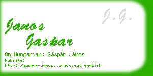 janos gaspar business card