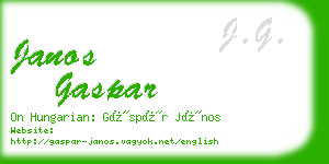 janos gaspar business card